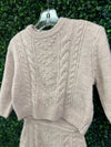 Mayoral Girls’ Taupe Knit Sweater and Skirt Coordinating Set 4934