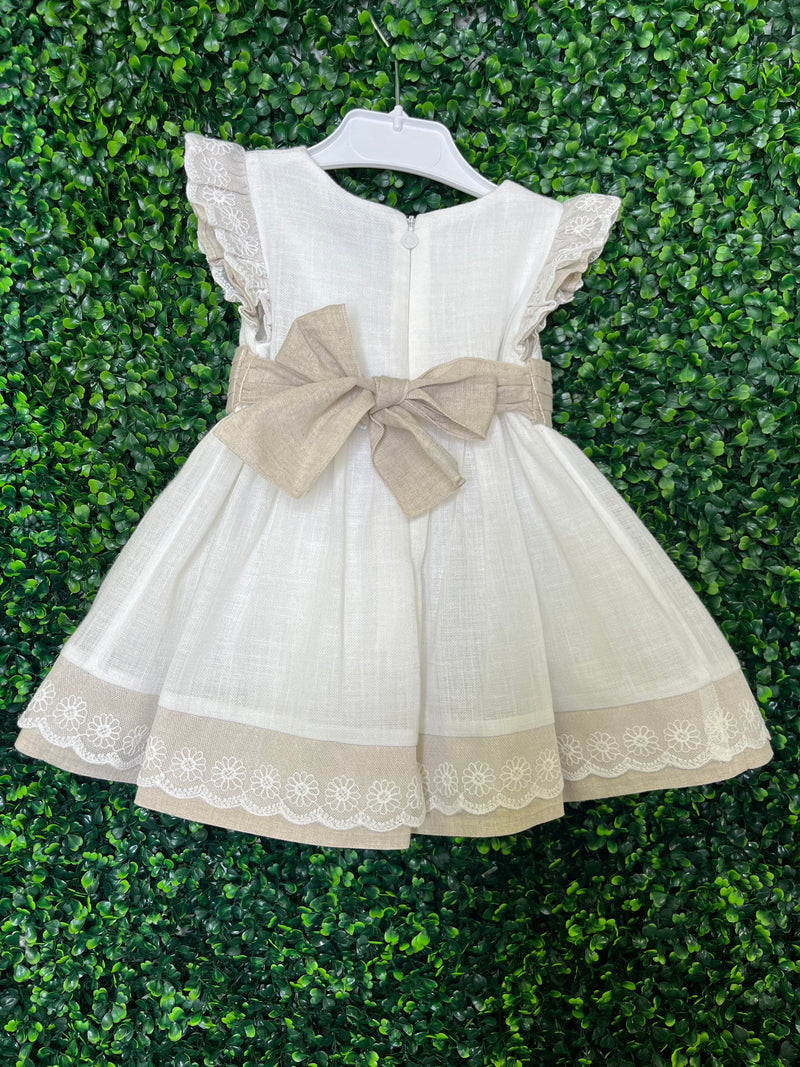 Mayoral Girls’ Taupe Linen Dress