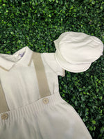 Michelina Bimbi Taupe Knit Boys Romper With Cap
