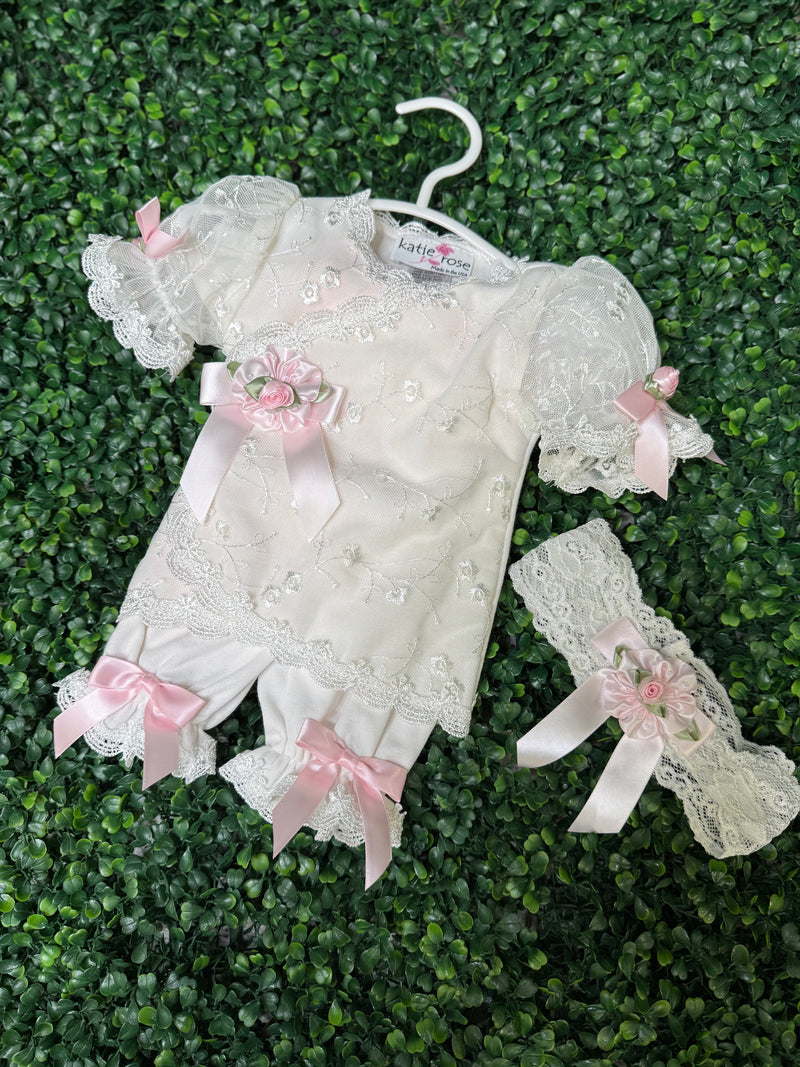 Katie Rose, Lace Rosette Four Piece Outfit Set
