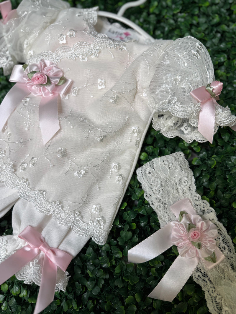 Katie Rose, Lace Rosette Four Piece Outfit Set