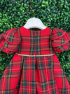 Bimbalò Girls' Italian Tartan Puff Sleeve Holiday Dress