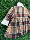 Michelina Bimbi Girls’ Tartan Check Patterned Flounce Sleeve Dress
