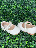 Girls MaryJane with Rhinstone Flower Strap S125