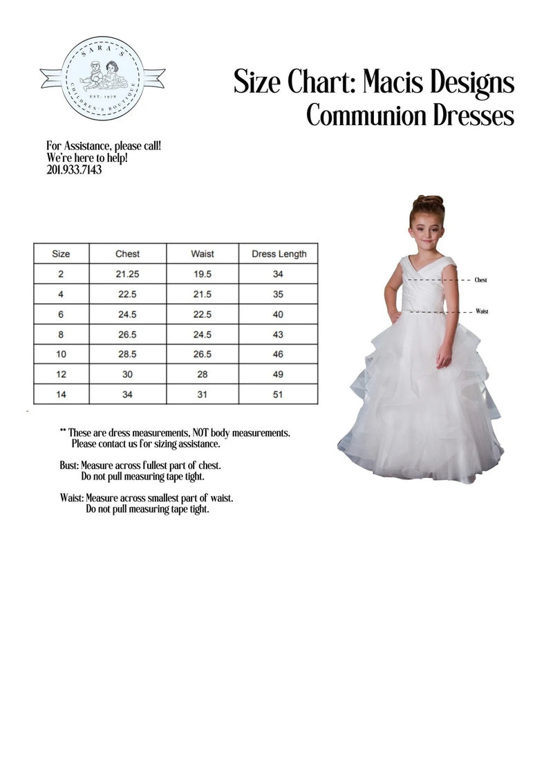 Macis Design White Petal Cap Sleeve Gown 1848