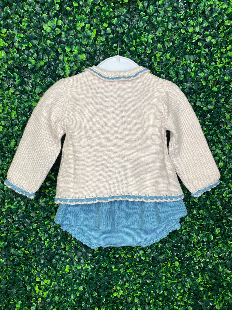 Girls’ Knit Blue Pleated Jumper with Sweater - 3pc Outfit 2891