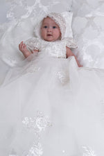 Princess Daliana Floral Lace Appliqué Cathedral Length Dress -Z24338