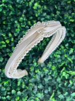 Girls’ Ribbon & Pearl Thin Headband