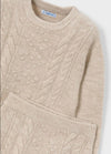 Mayoral Girls’ Taupe Knit Sweater and Skirt Coordinating Set 4934