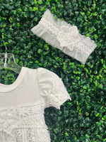 Bebe Gabrielle Off White Crochet Changing Outfit 3836-2