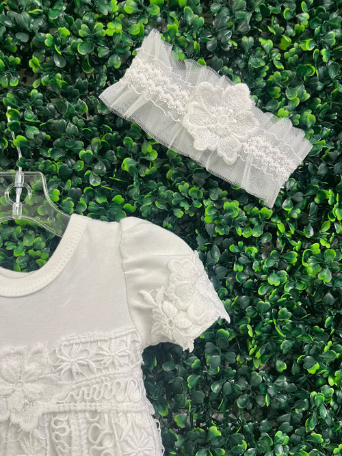 Bebe Gabrielle Off White Crochet Changing Outfit 3836-2