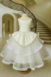 Christie Helene Couture Jeweled Embossed Bodice Tiered Over Skirt Hudson