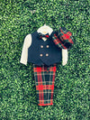 Bimbalo' Boys’ Tartan Plaid Boys Pant Set With Hat