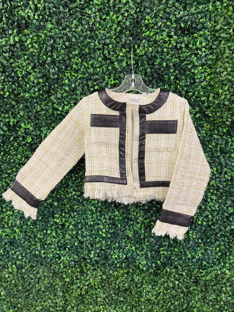 Oh La La Couture Girls’ Tweed Lady Jacket and Tutu Dress Set