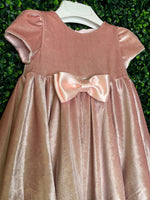 Made In Italy! Michelina Bimbi Girls' Pink Opalescent Velvet A-line Dress