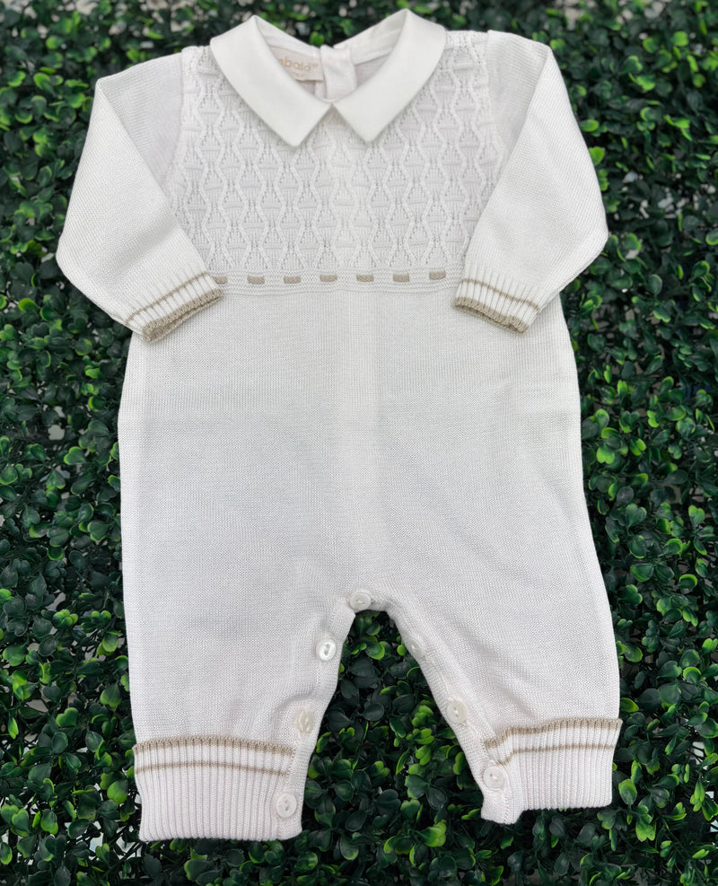Sara’s Favorite! Made in Italy!  Bimbalo Boys' Taupe/White 4Pc Set