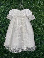 Macis Design Contrast Flower Christening Gown & Accessories CH258