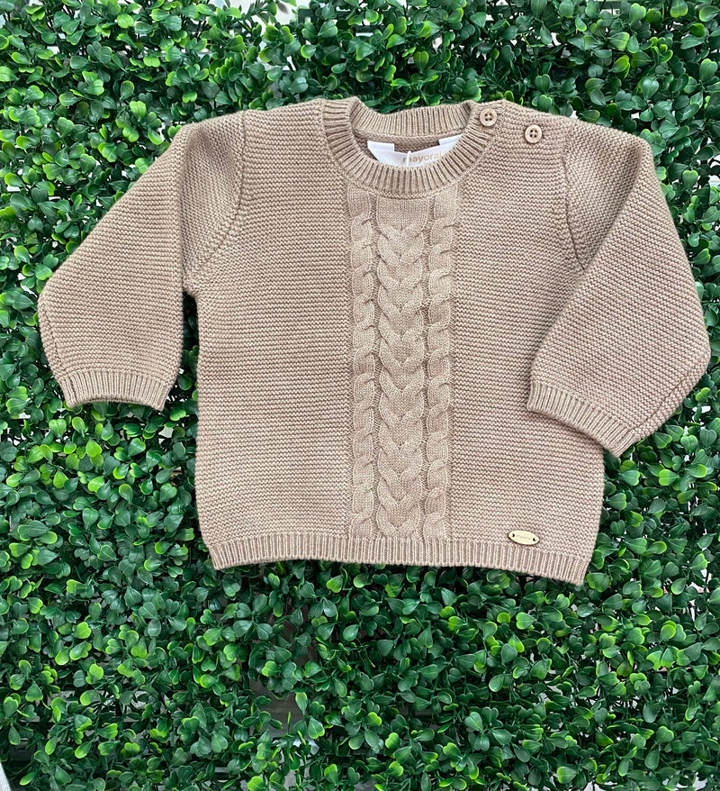 Mayoral Boys’ Brown Sweater and Plaid Pant Set 2305