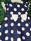 Bimbalò Girls' Navy Polkadot  Dress