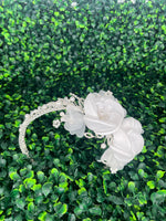 Nan & Jan Satin Flower Pearl Crystal Headband