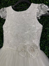 Nan & Jan Lace Communion Dress with beaded Flower - Eloise