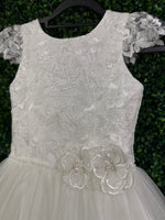 Nan & Jan Lace Communion Dress with beaded Flower - Eloise