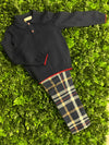 Bimbalo' Boys Navy Long Sleeve Polo and Plaid Set