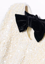 Abel & Lula Winter White Sequin Dress 5525