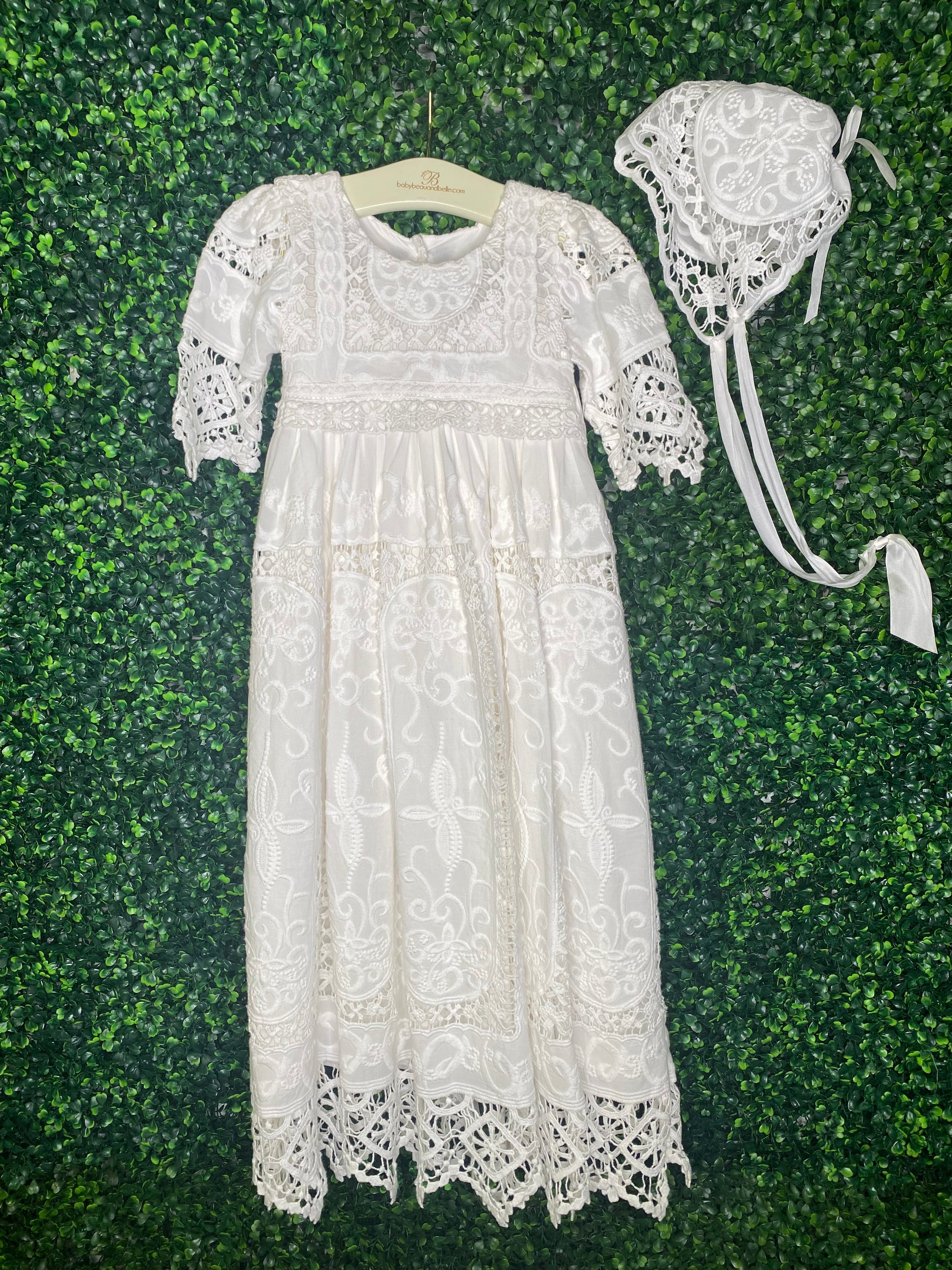 Baby Beau Belle Girls' Baptism All Lace Gown Adeline – Sara's