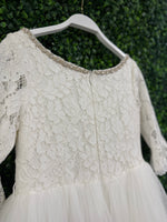 Teter Warm 3/4 Sleeve Rhinestone Neckline Lace Gown XGS06