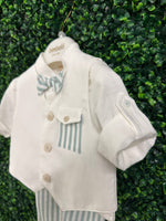 Michelina Bimbi 5 Piece Linen Shorts and Vest Outfit with Cap 7672