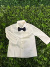 Bimbalo Boys’ Velvet Navy Pinstripe Five Piece Suit Set