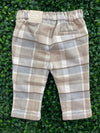 Mayoral Boys’ Brown Sweater and Plaid Pant Set 2305