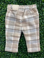 Mayoral Boys’ Brown Sweater and Plaid Pant Set 2305