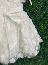 Joan Calabrese Ivory Three Dimensional Flower and Pearl Dress B24107
