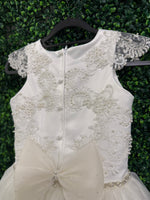 Nan & Jan Pearl and Lace Communion Gown - Luna
