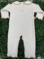 Dolce Goccia Baby Girls’ 4 Piece Taupe & White Layette Set