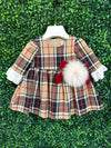 Michelina Bimbi Girls’ Tartan Check Patterned Flounce Sleeve Dress