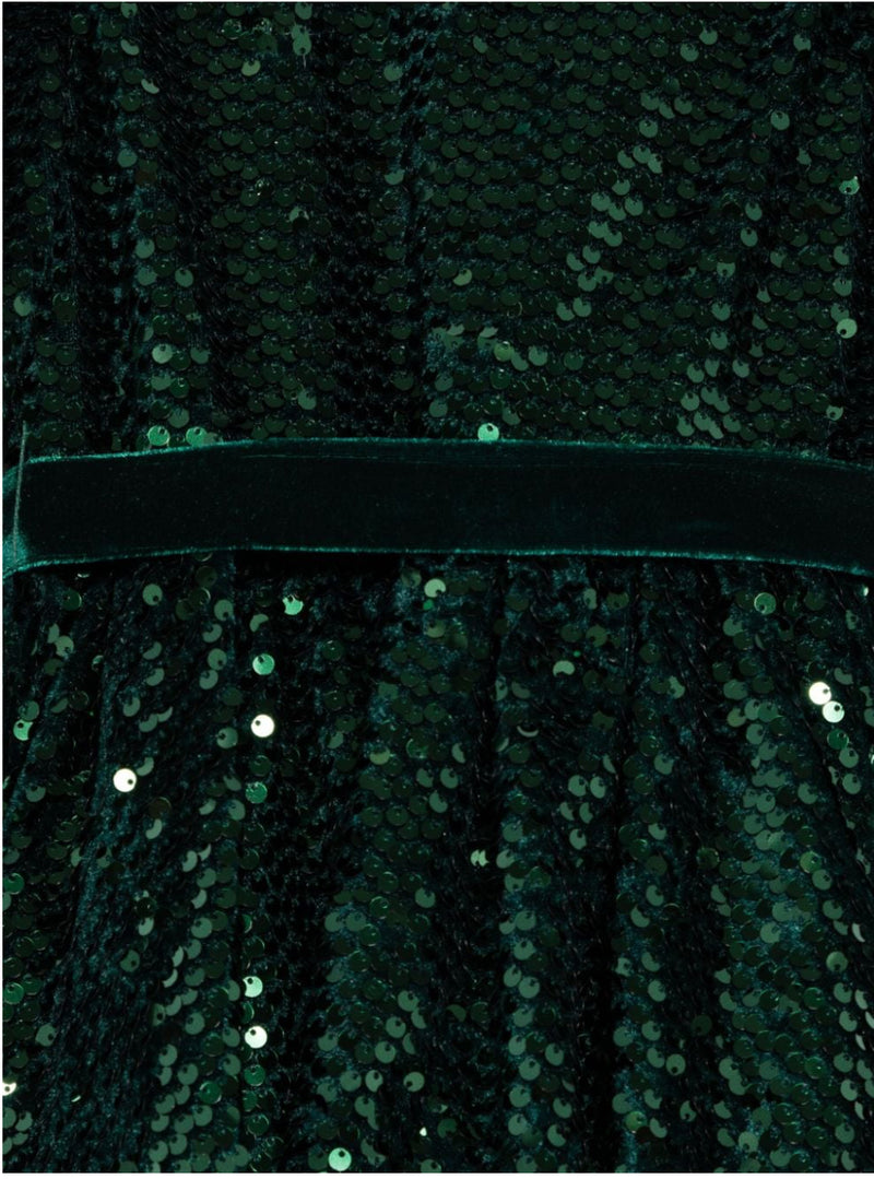 Abel & Lula Emerald Green Sequin Dress 5528