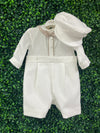 Bimbalo’ Boys' Taupe Velour Long Sleeve Once Piece Romper