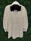 Abel & Lula Winter White Sequin Dress 5525