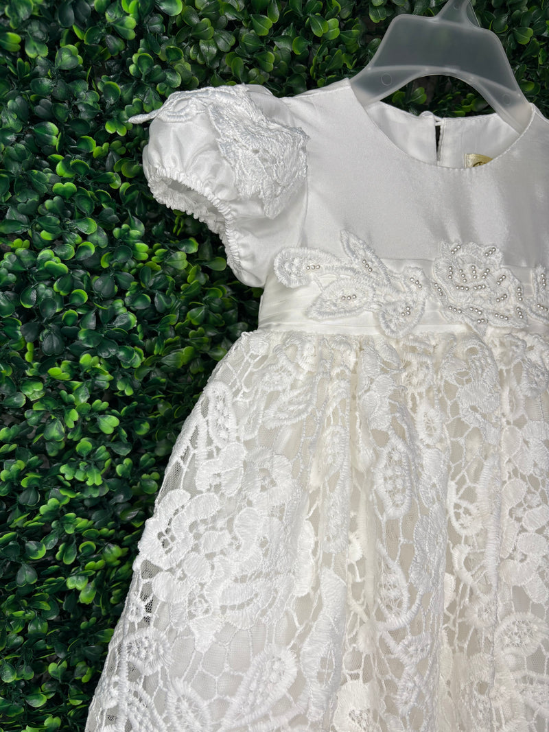 Macis Design Girls’ Crochet Lace Christening Gown