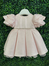 Bimbalo’ Girls' Tiered Puff Sleeve Pink Shimmer Party Dress