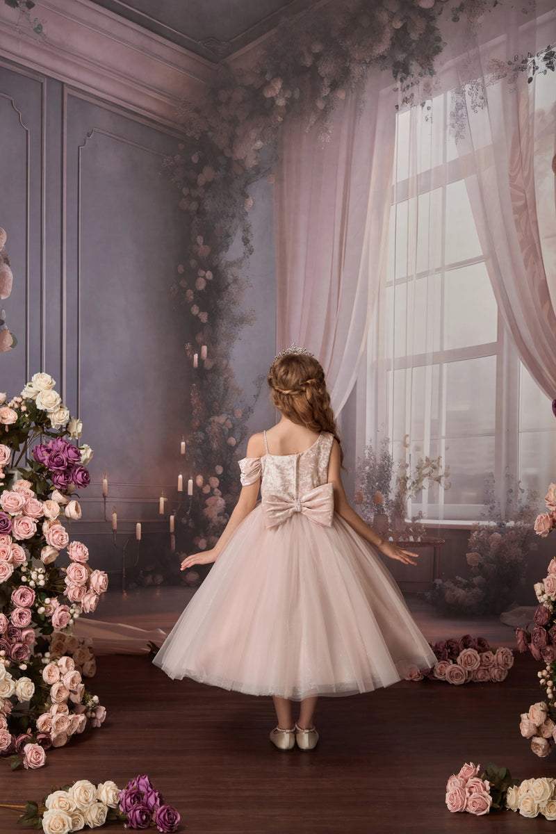Princess Daliana Velour 3D Rosette Gown