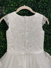 Macis Design Floral Lace and Tiered Skirt Communion Gown 19416A
