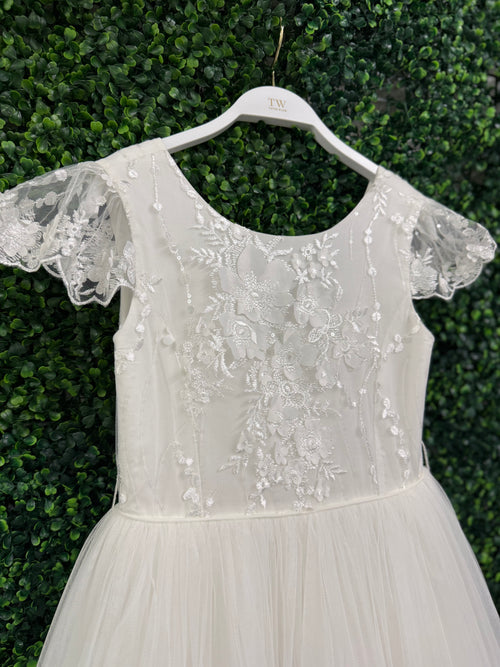 Teter Warm Scattered 3D Floral Bodice Tulle Long Gown GS04
