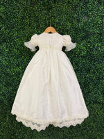 Piccolo Bacio Girls' Silk Embroidered Baptism Dress Virginia