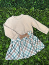 Mayoral Taupe Plaid Girls' Skirt Set 4353