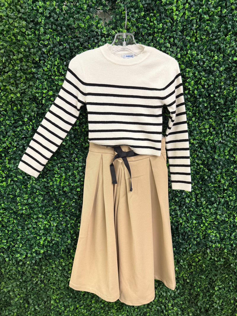 Mayoral Girls’ Stripe Sweater and Palazzo Pants Set 4014