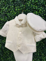 Michelina Bimbi Boys Brocade Vest Christening Knickers Outfit